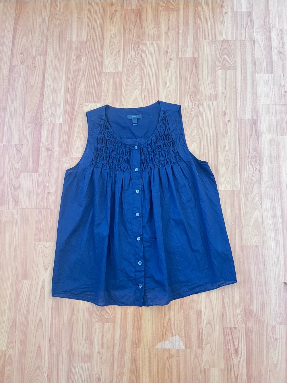 J. Crew Smocked Sleeveless Top